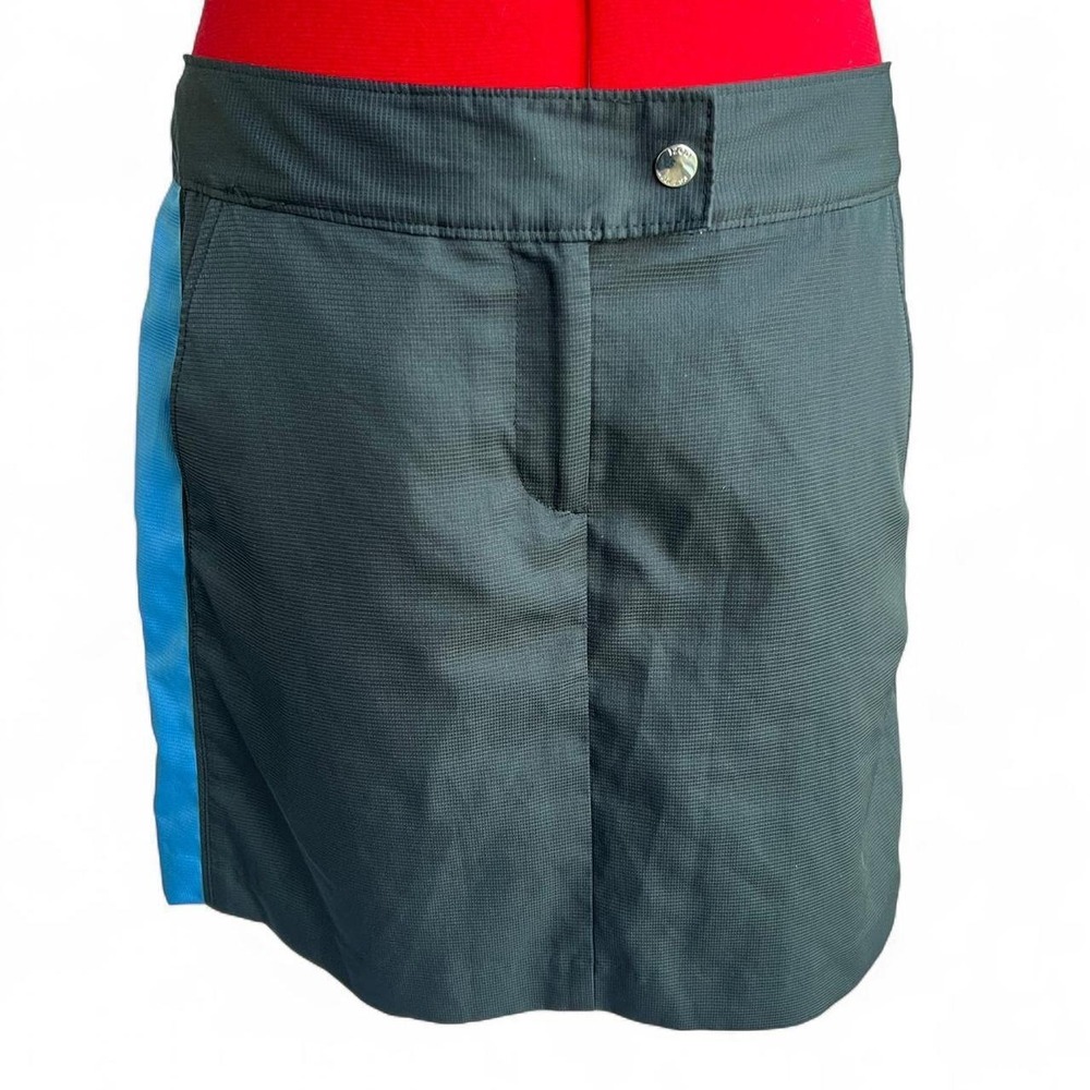 Izod Black & Blue Golf Skort With Front Pockets XFG Cool FX Stretch Size 10